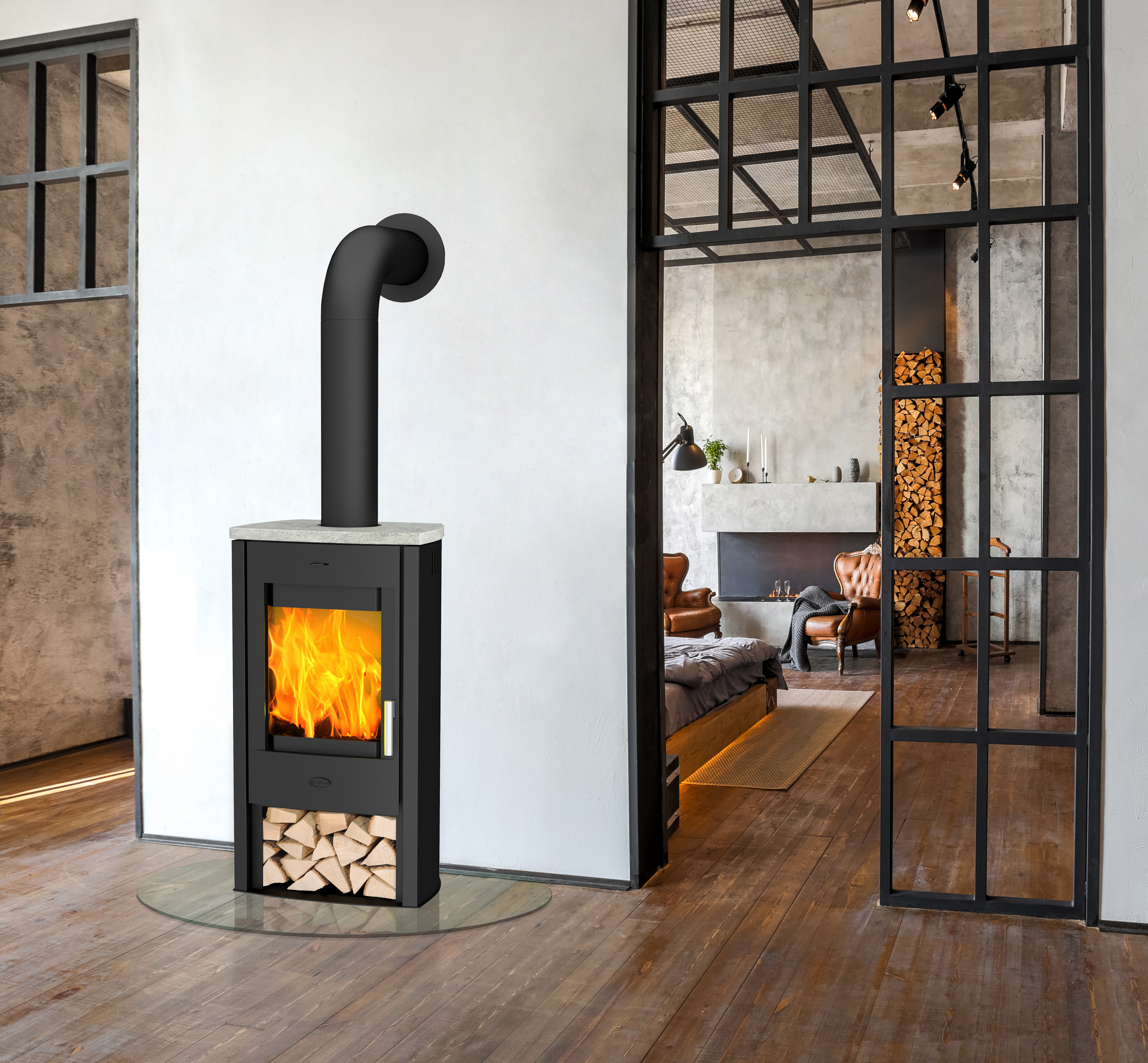 Fireplace Kaminofen Tuvalu Speckstein Top