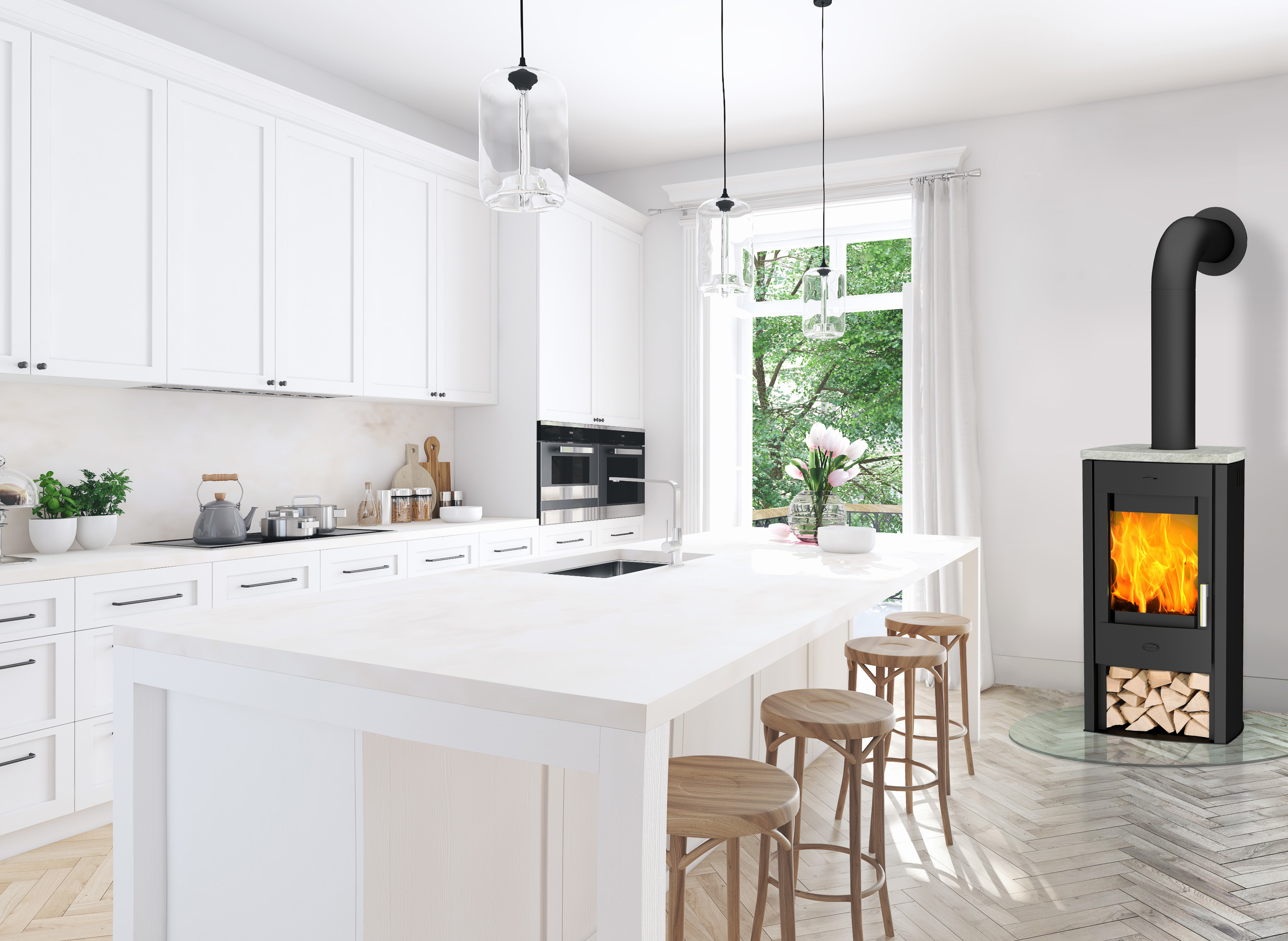 Fireplace Kaminofen Tuvalu Speckstein Top