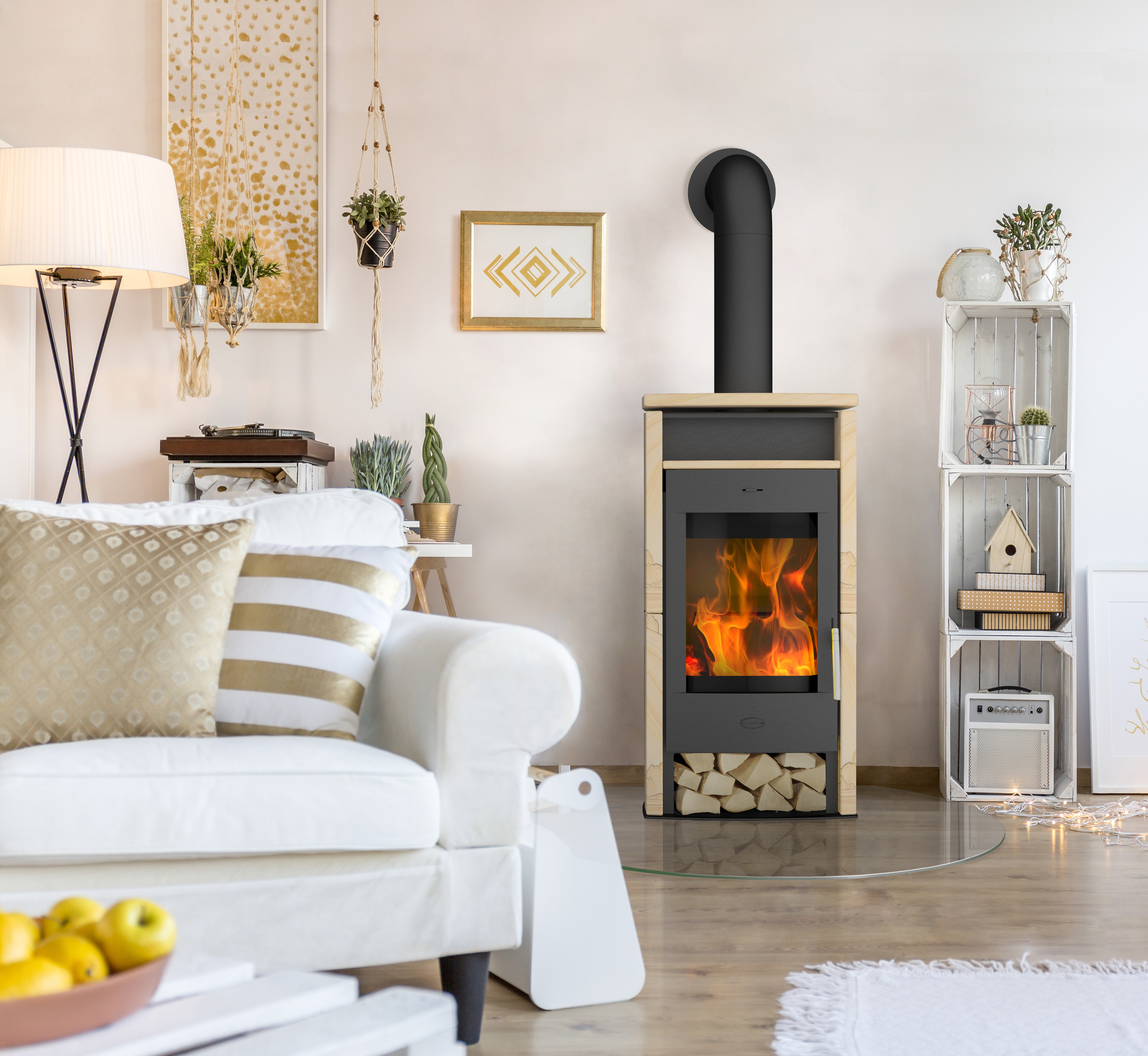 Fireplace Kaminofen Santiago Sandstein