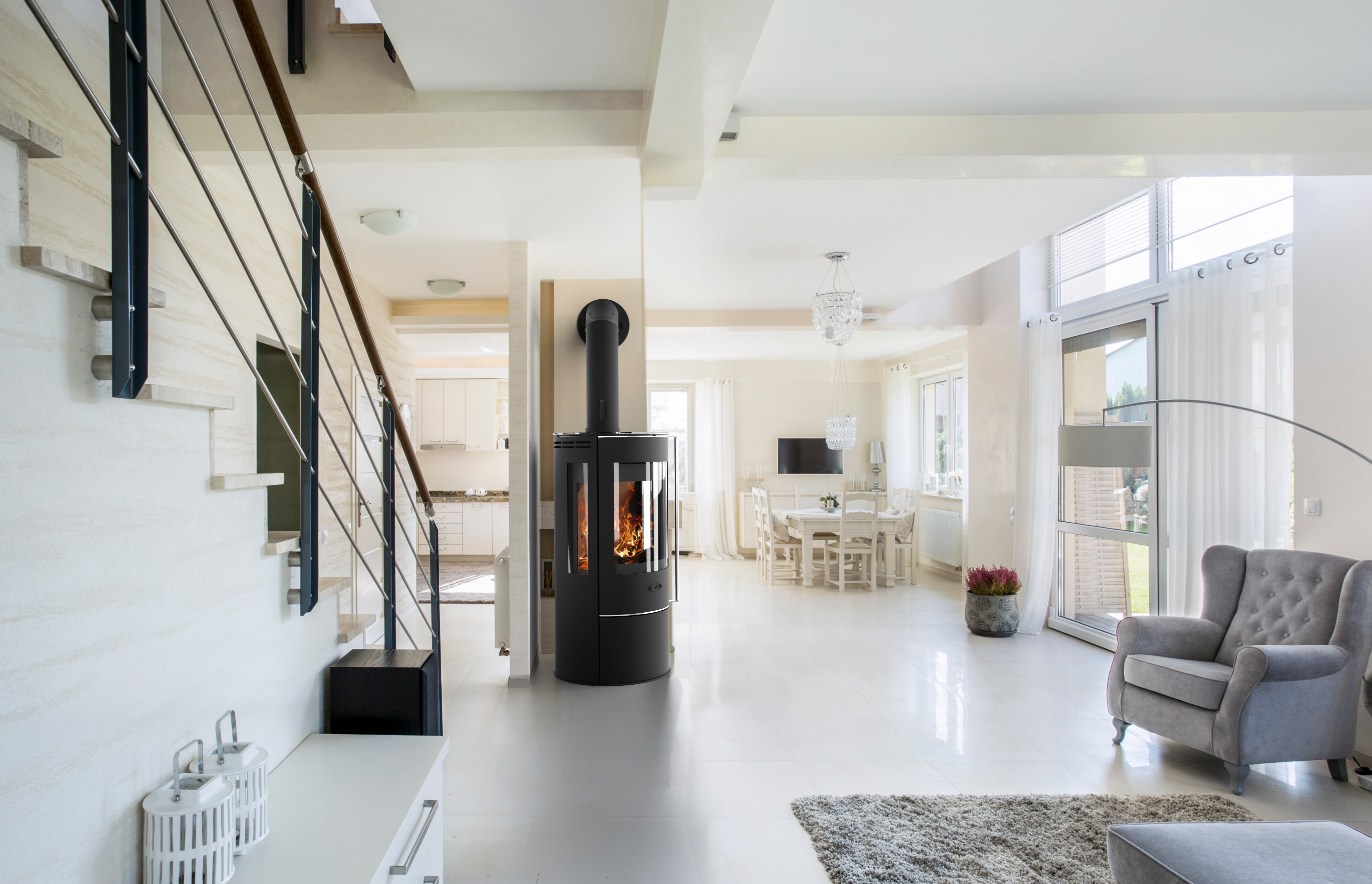Fireplace Kaminofen Amarant Glas