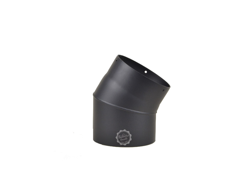 Ofenrohrbogen, 2-teilig, 45°, schwarz, 130mm