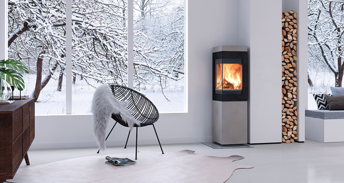 Nordpeis Kaminofen Quadro Colorado Betonverkleidung