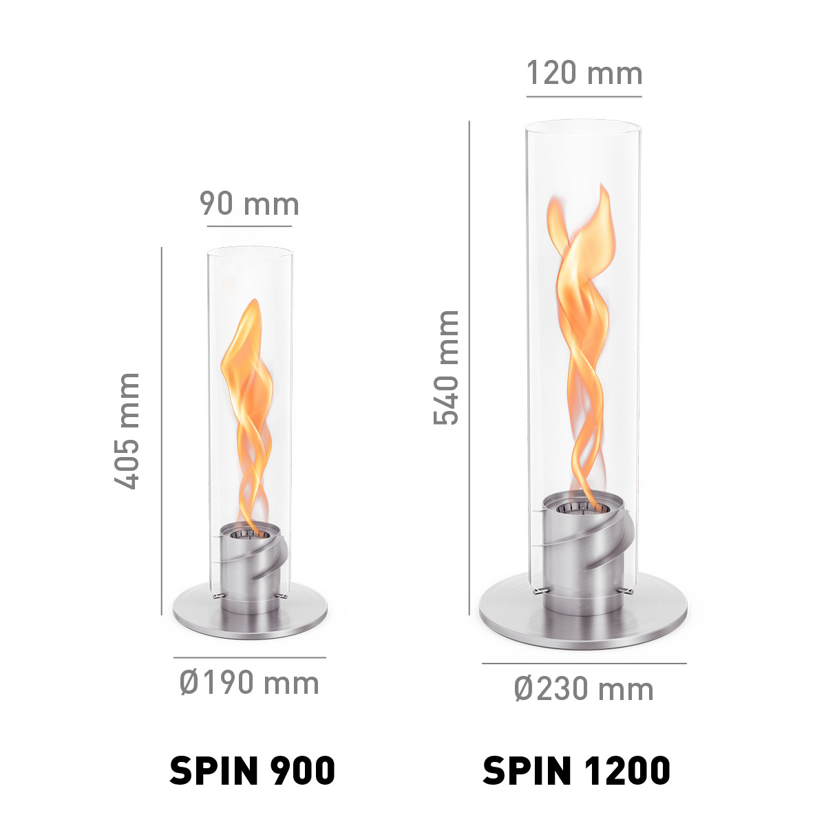 höfats Tischfeuer SPIN 900 silber