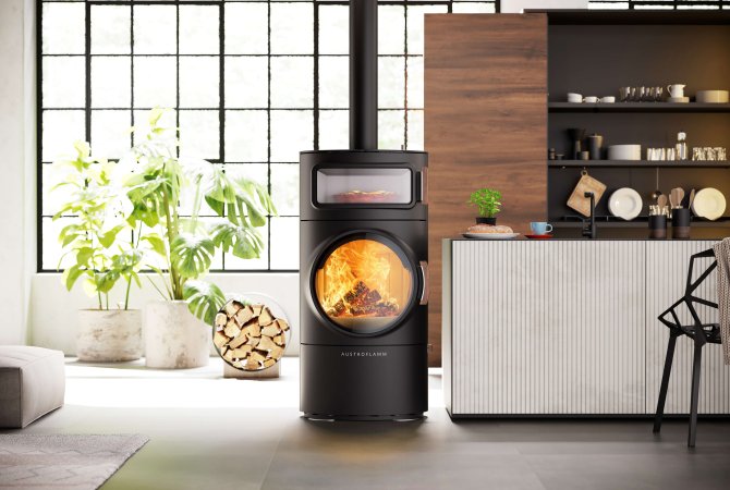 Austroflamm Kaminofen Clou Xtra Back