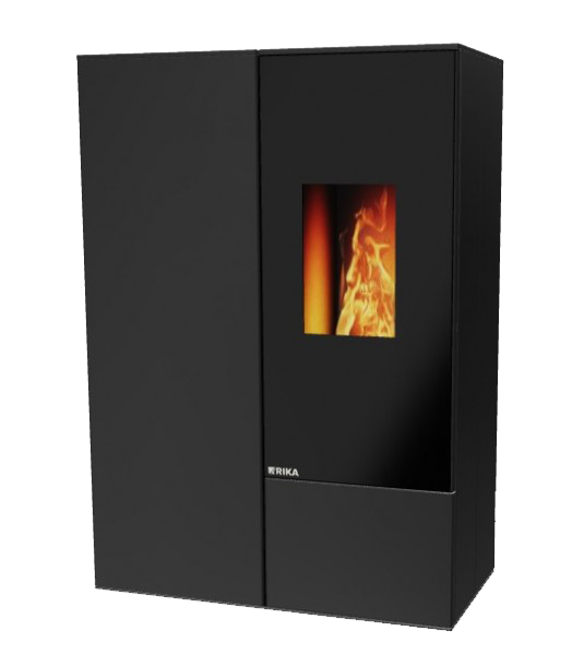 Rika Pelletofen Connect F38, RA hinten, 2x Warmluftgebläse