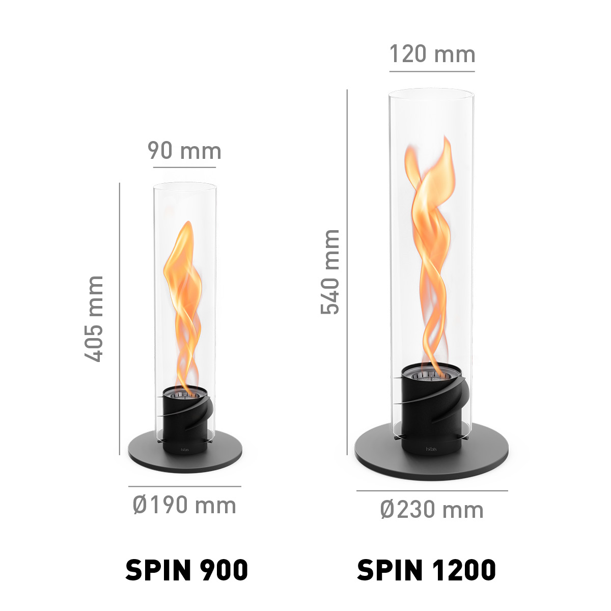 höfats Tischfeuer SPIN 1200 schwarz