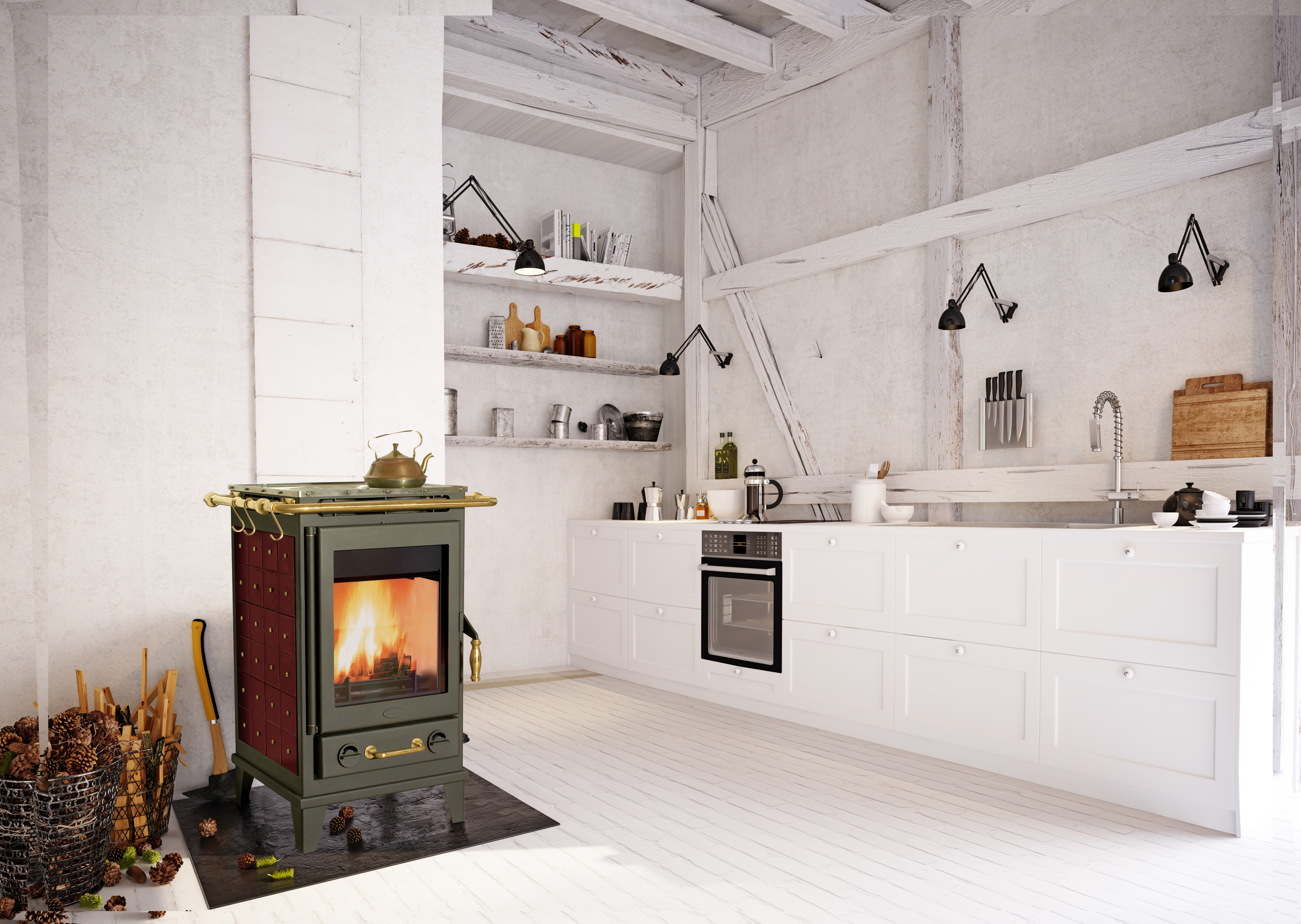 Fireplace Kaminofen Florenz Bordeaux