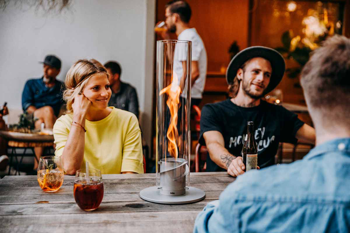 höfats Tischfeuer SPIN 90 grau
