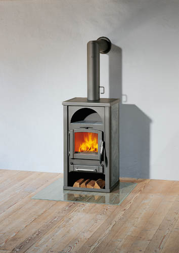 Rika Kaminofen ALPHA II Stahlmantel Metallic, Specksteinmantel