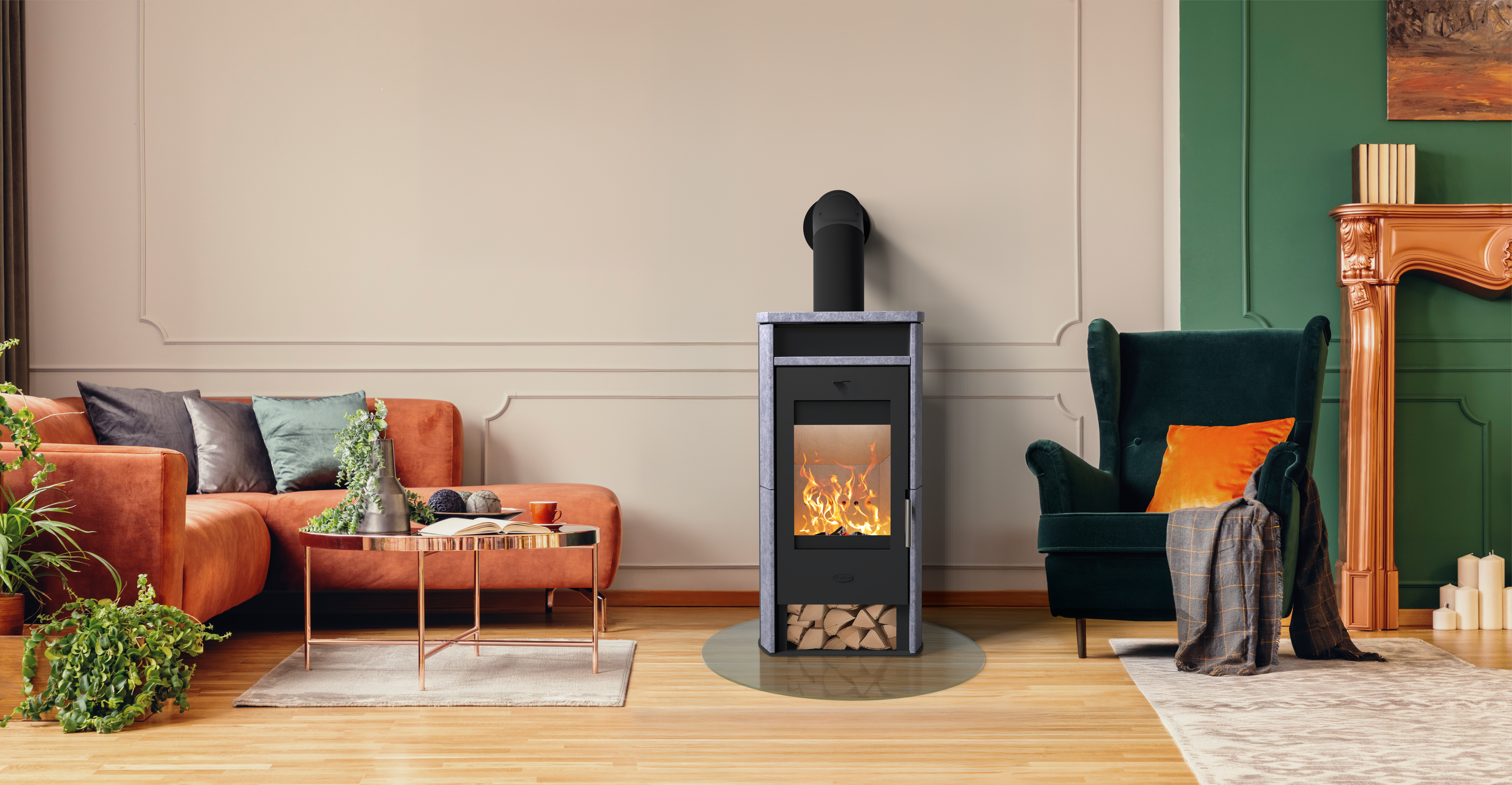 Fireplace Kaminofen Santa FE Speckstein 2025