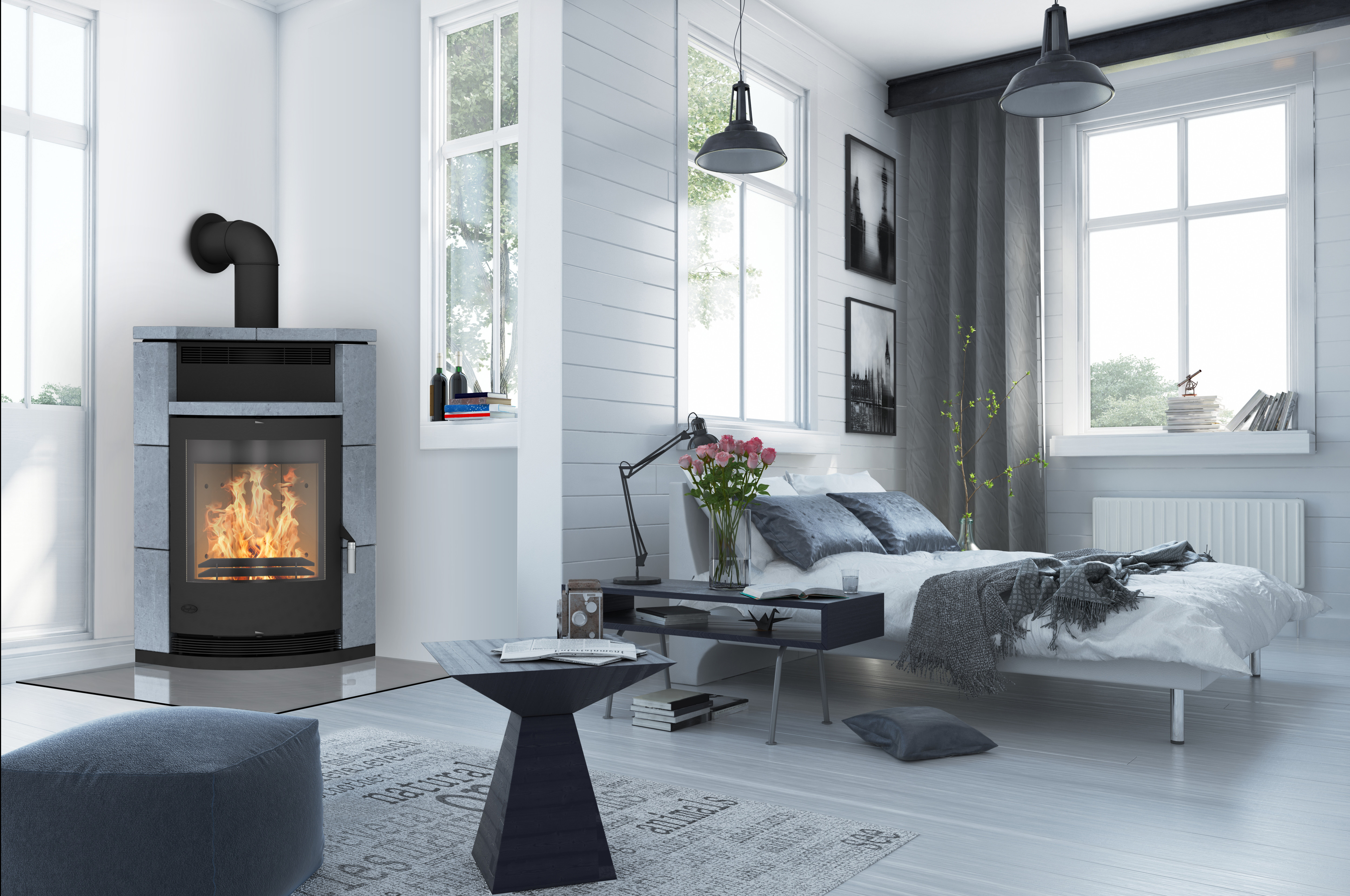 Fireplace Kaminofen Lyon Speckstein
