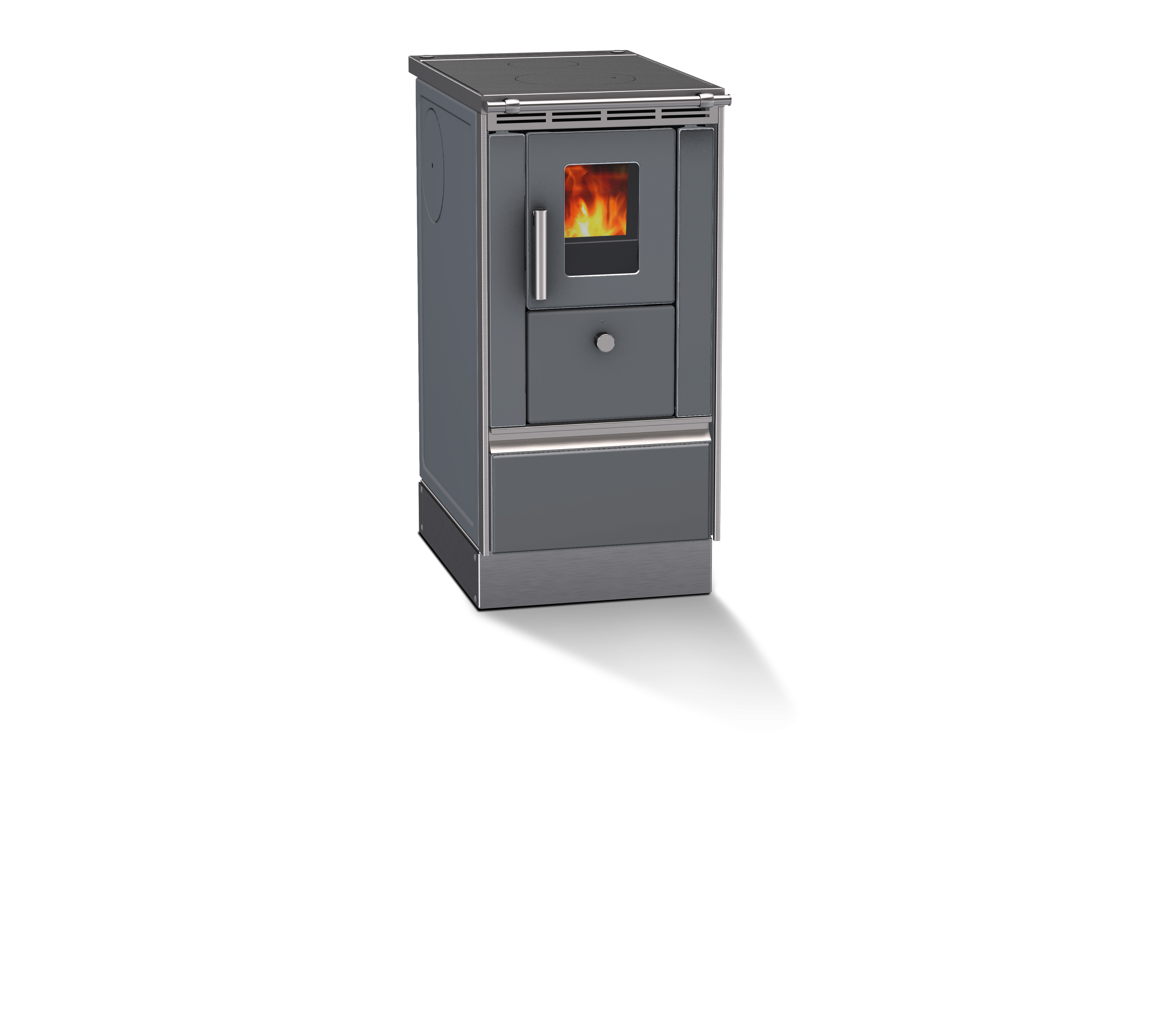 Lohberger Herd Rega 40 Anthrazit metallic, Stahlplatte