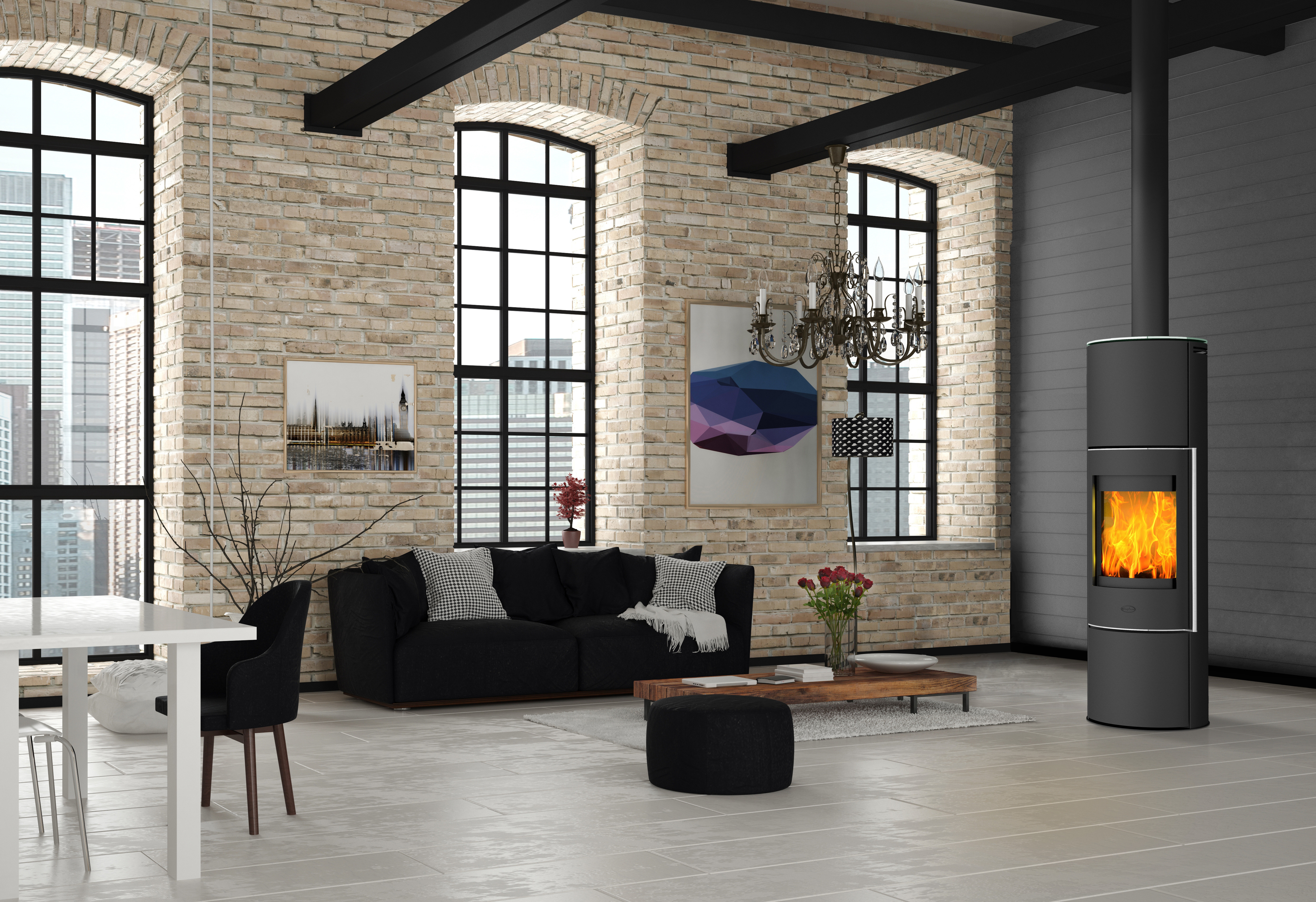 Fireplace Kaminofen Perondi RLU Glas