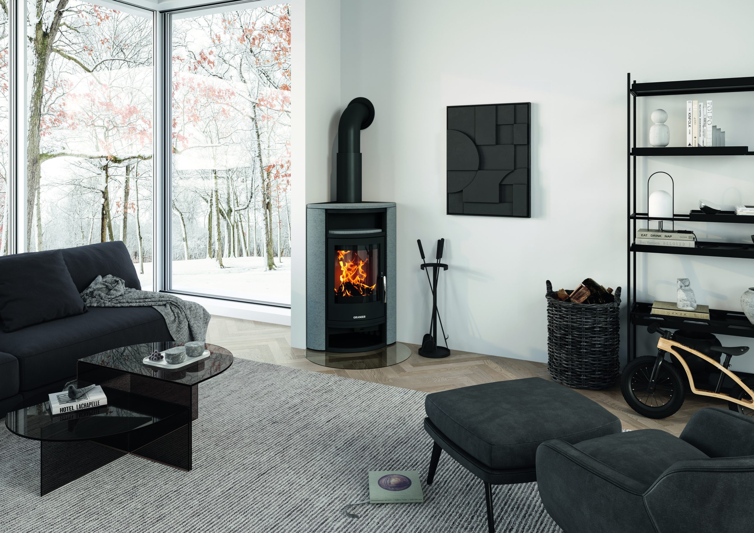Oranier Polar Eck Stahl schwarz